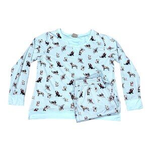 Dog Lover Loungewear Soft Pajama Set Yorkie Great Dane Puppy Dog Print Ink + Ivy